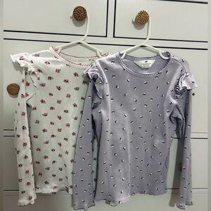 H&M Kids Long Sleeve Tops - White and Lavender Floral